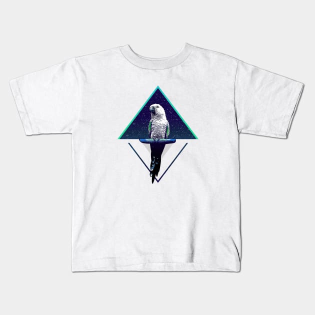 Modern Design Space Sun Conure Kids T-Shirt by BirdNerd